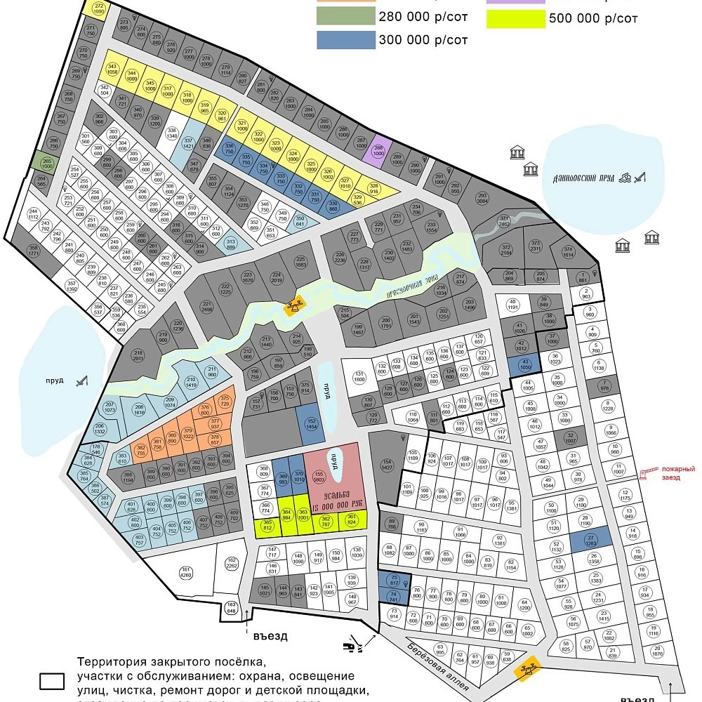План поселка Данилово Парк