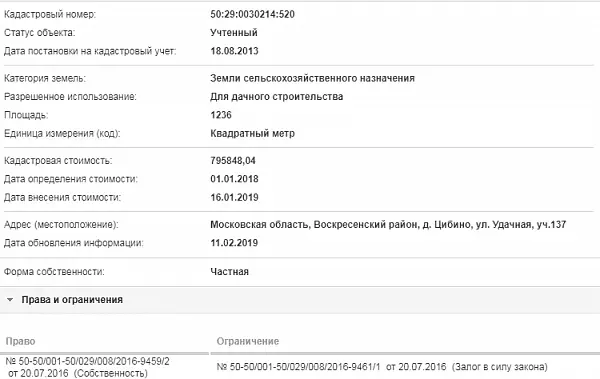 Скрин ЕГРН Онлайн