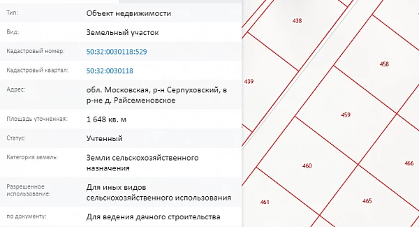 Скрин ЕГРН Онлайн