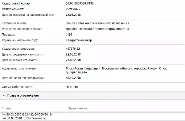 Скрин ЕГРН Онлайн