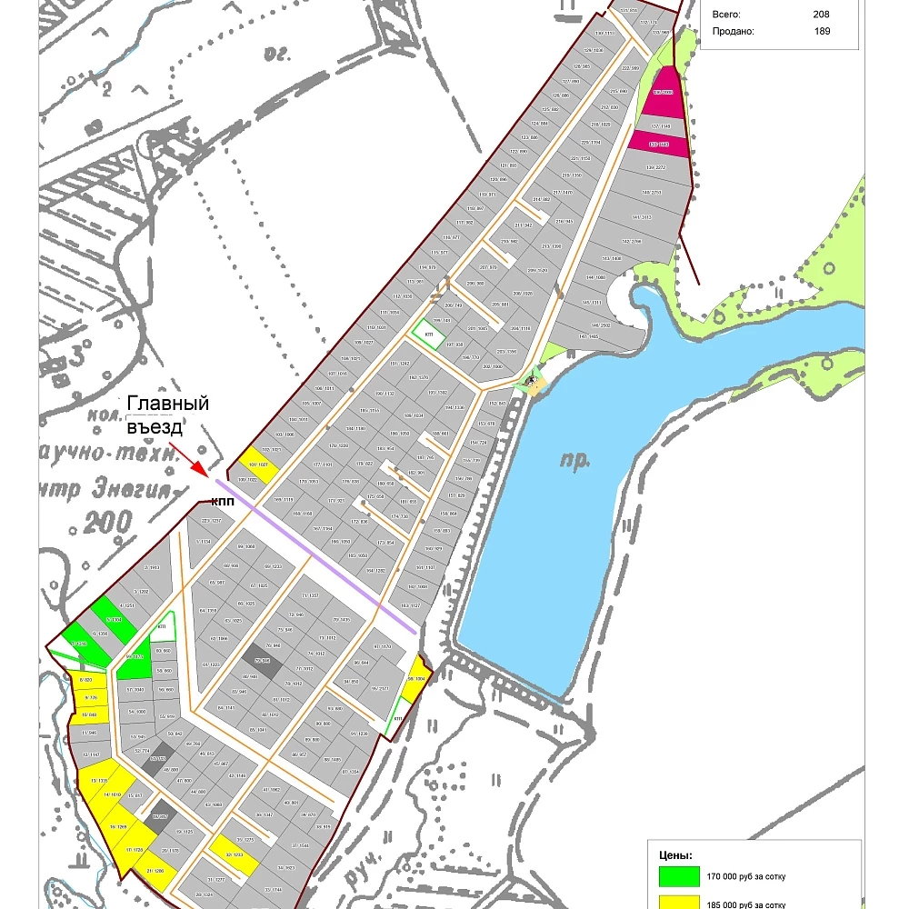 План поселка Южные озера-2