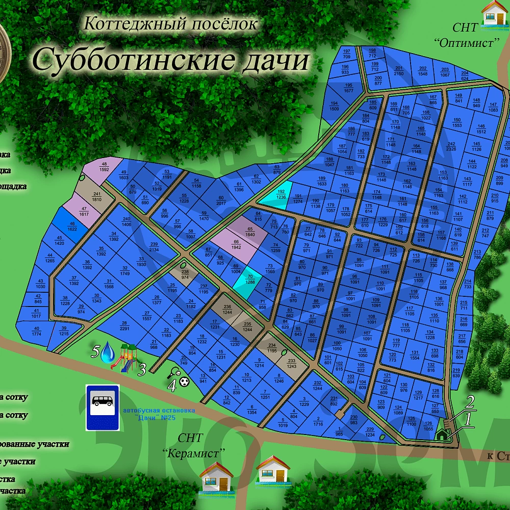 План поселка Субботинские дачи