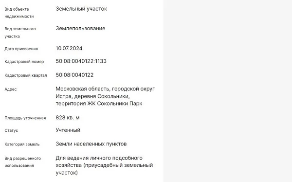 Скрин ЕГРН Онлайн