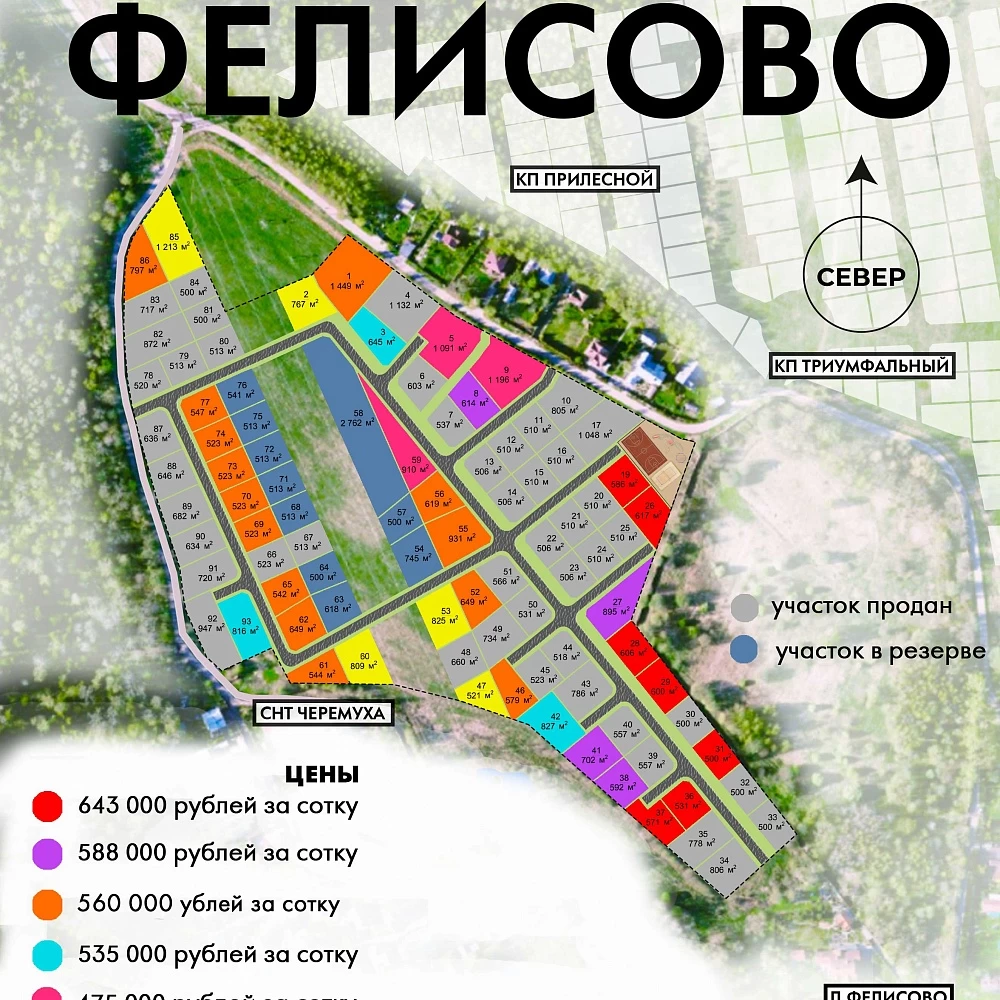 План поселка Новое Фелисово ИЖС