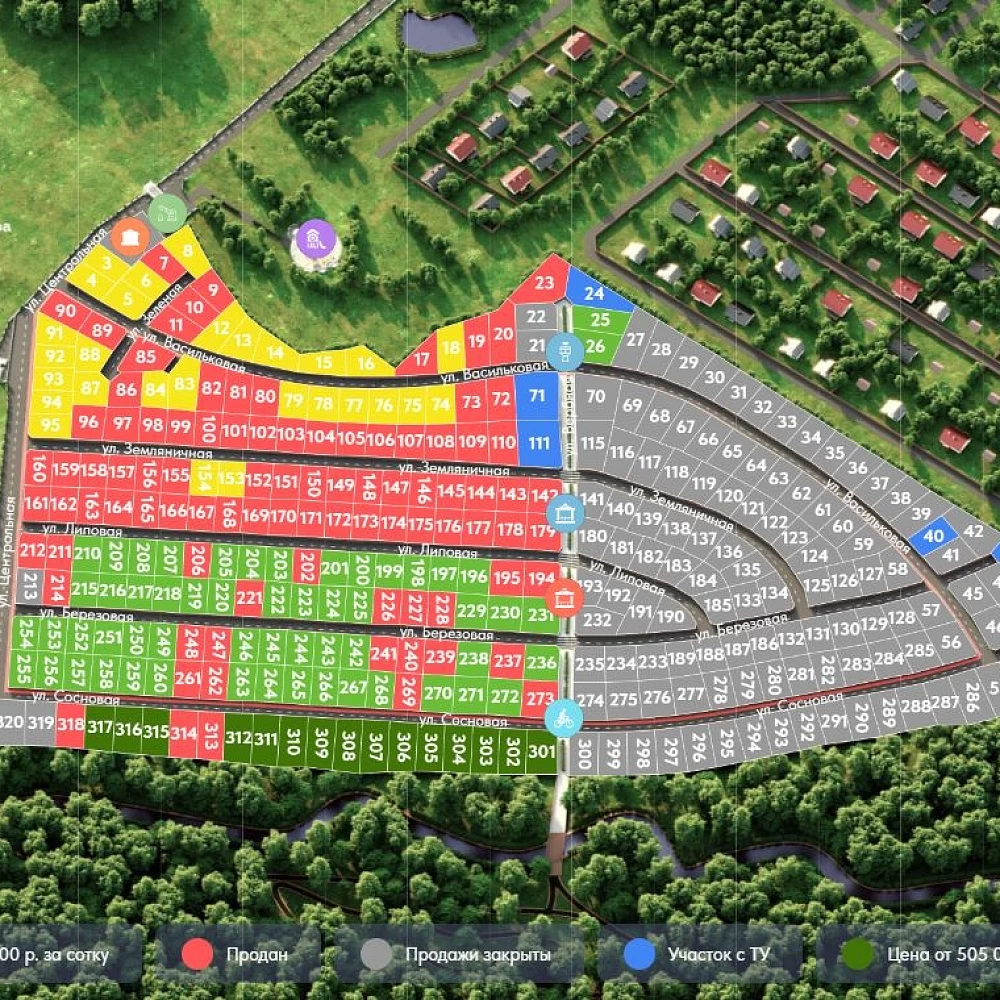 План поселка Рижский парк