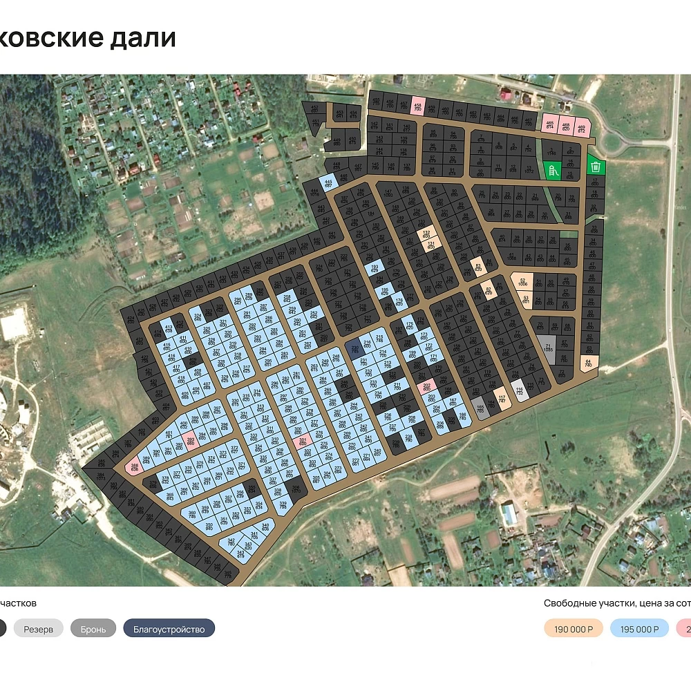 План поселка Зыковские дали