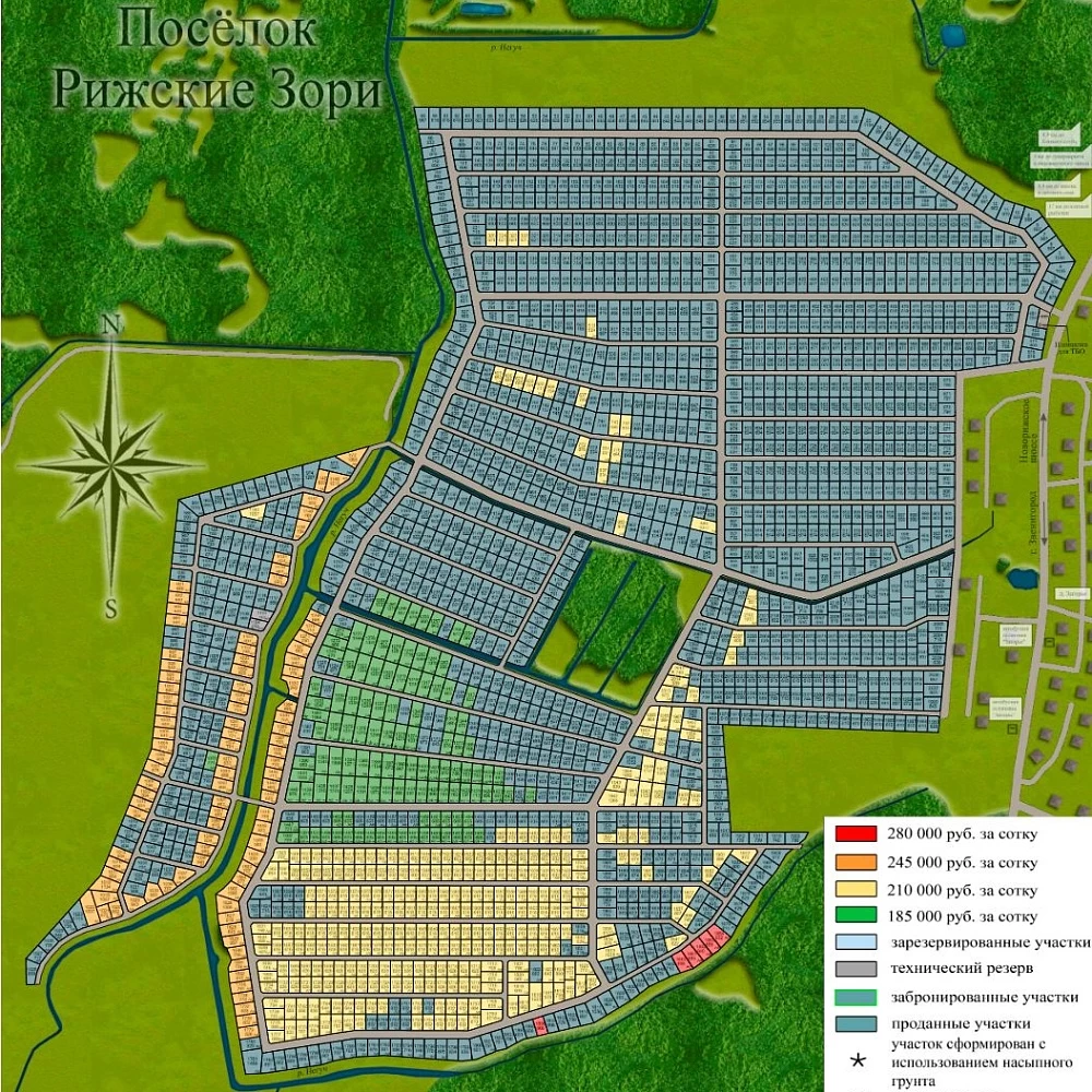 План поселка Рижские зори