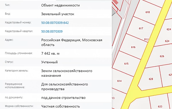 Скрин ЕГРН Онлайн