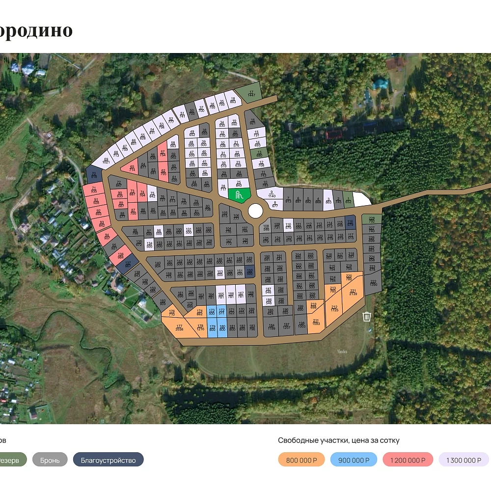 План поселка Бородино