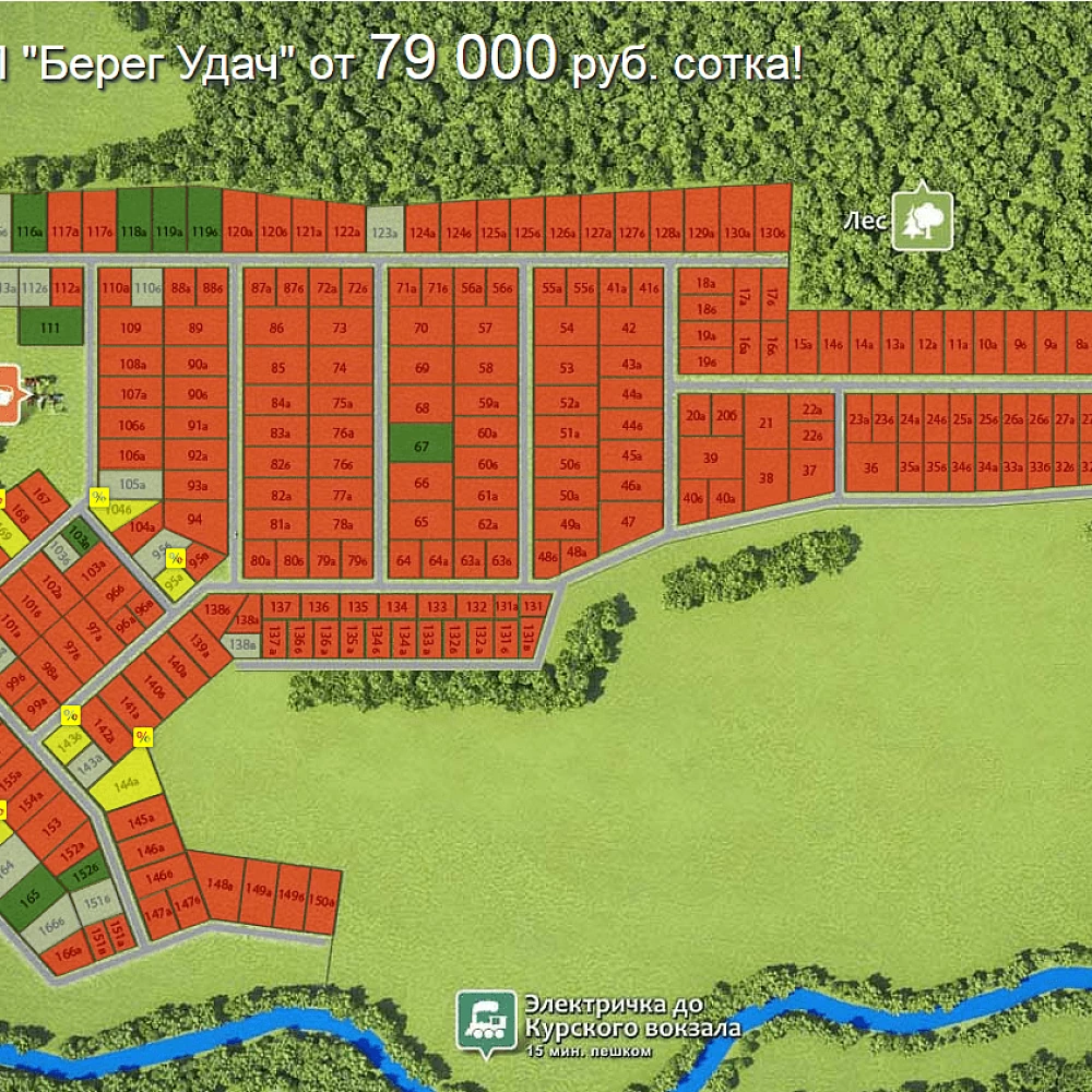 Коттеджный поселок Берег Удач в Серпуховском районе - отзывы, цены, фото,  план