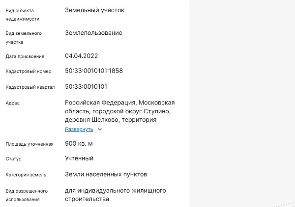 Скрин ЕГРН Онлайн