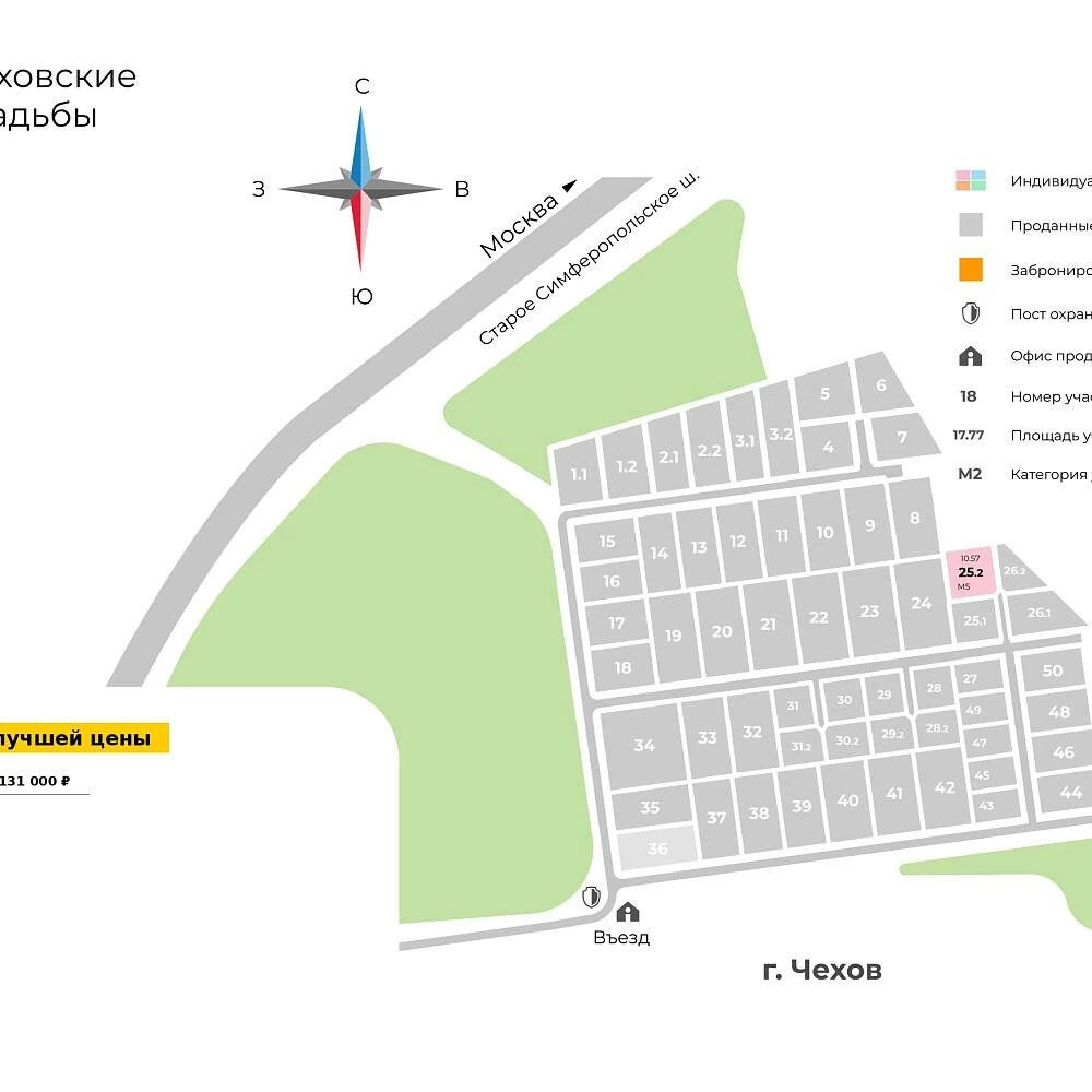 План поселка Чеховские усадьбы