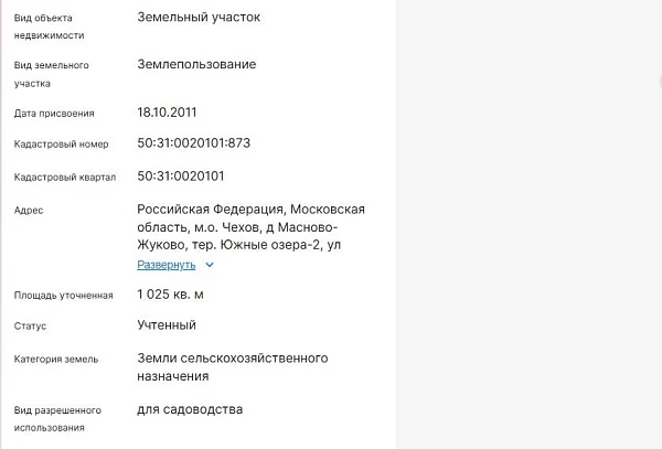 Скрин ЕГРН Онлайн