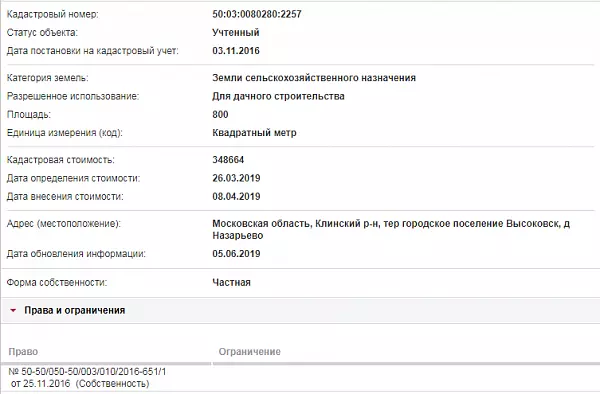 Скрин ЕГРН Онлайн