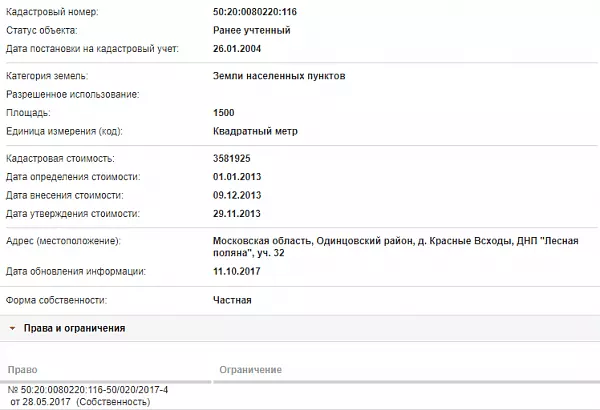 Скрин ЕГРН Онлайн