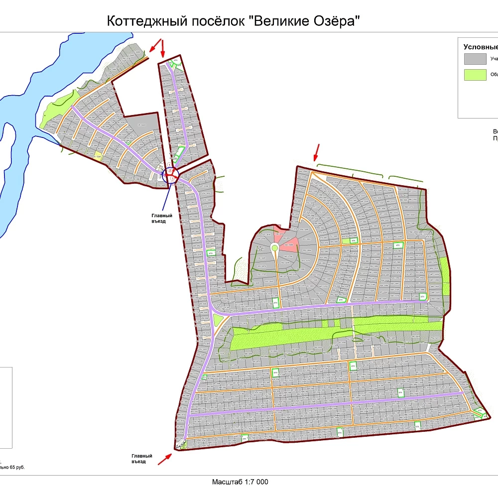 План поселка Великие озёра