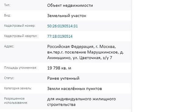 Скрин ЕГРН Онлайн