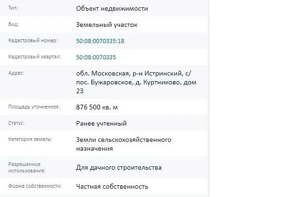 Скрин ЕГРН Онлайн