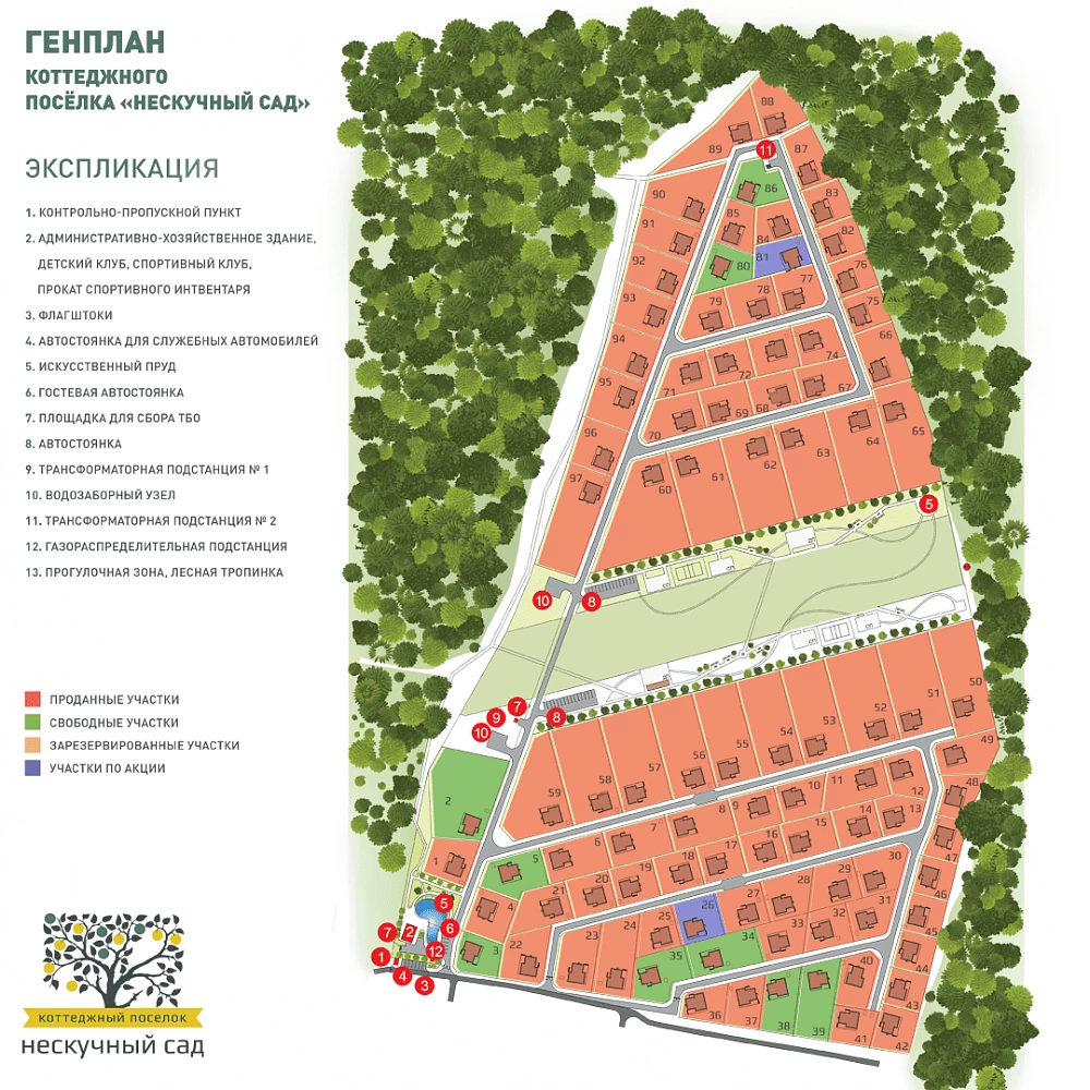 План поселка Нескучный сад