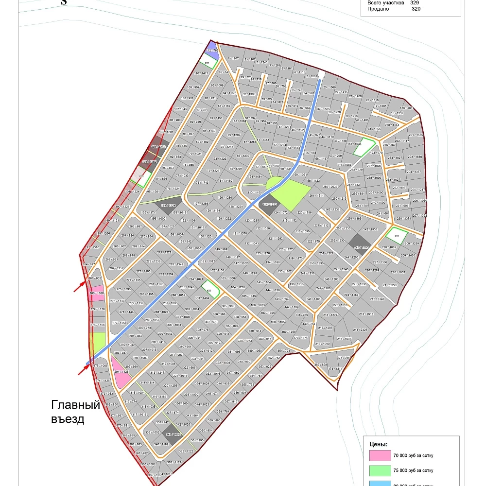 План поселка Заповедный берег