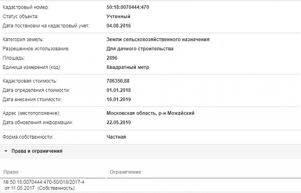 Скрин ЕГРН Онлайн