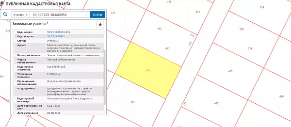 Скрин ЕГРН Онлайн