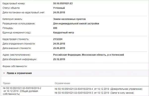 Скрин ЕГРН Онлайн