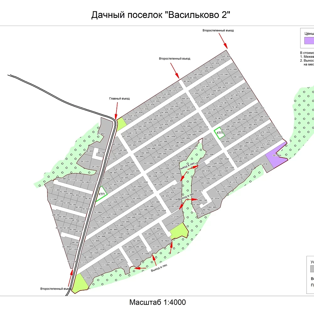 План поселка Васильково-2