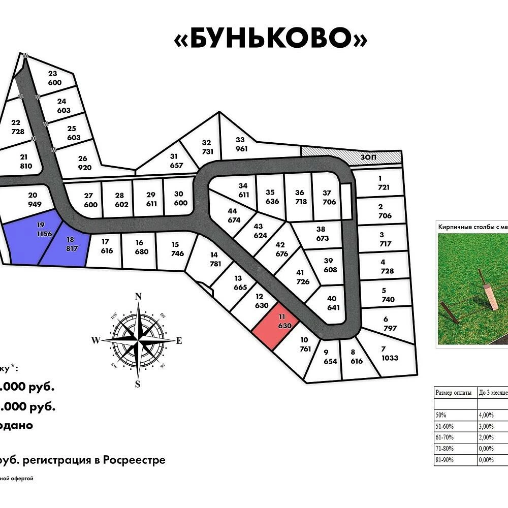 План поселка Буньково