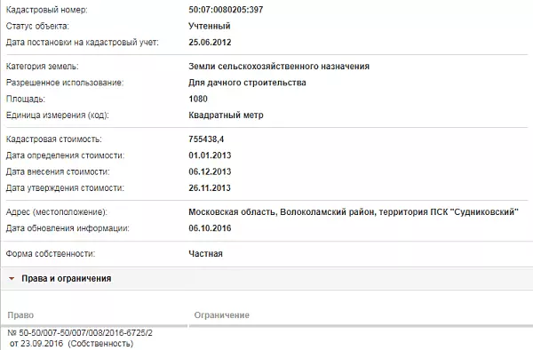 Скрин ЕГРН Онлайн