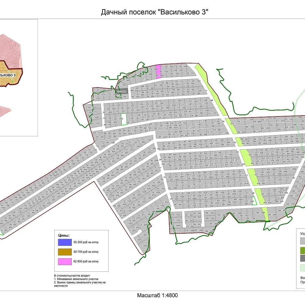План поселка Васильково-3