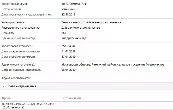 Скрин ЕГРН Онлайн