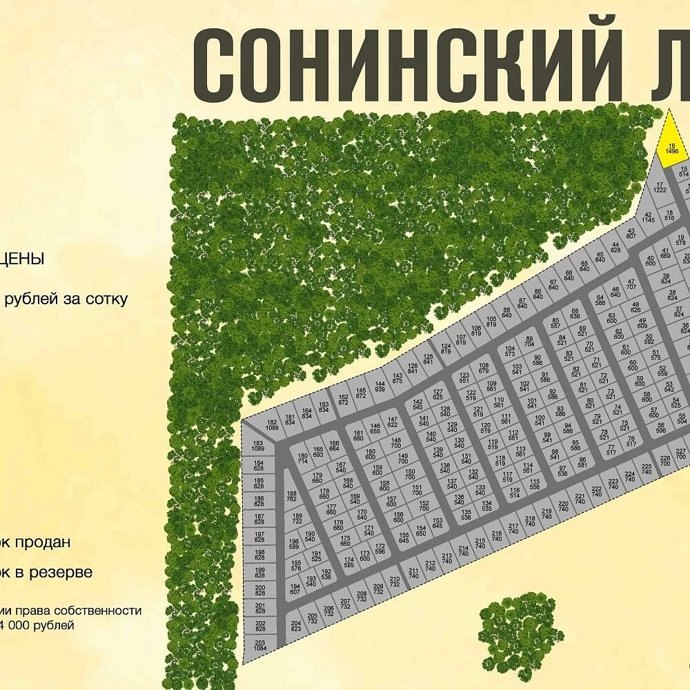 План поселка Сонинский лес