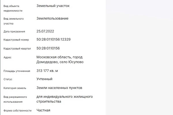 Скрин ЕГРН Онлайн