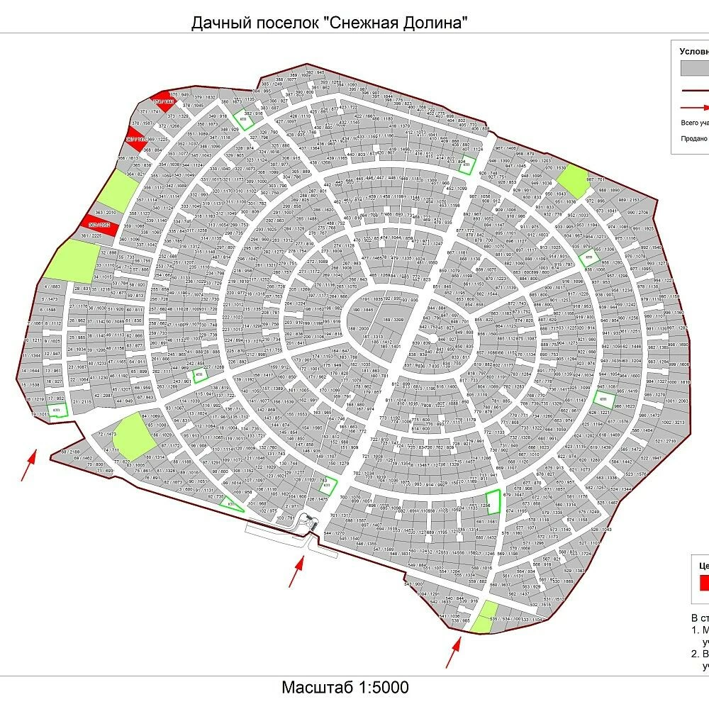 План поселка Снежная Долина