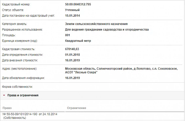 Скрин ЕГРН Онлайн