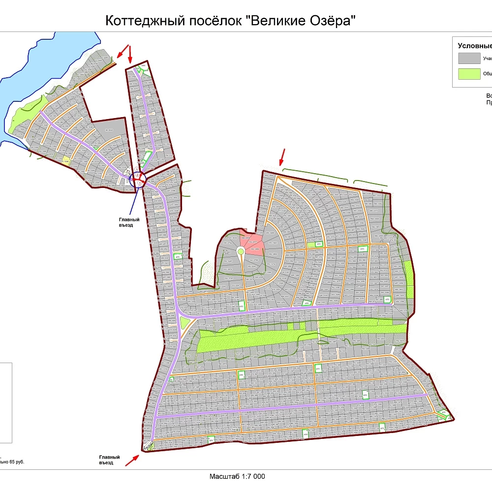 План поселка Великие озёра