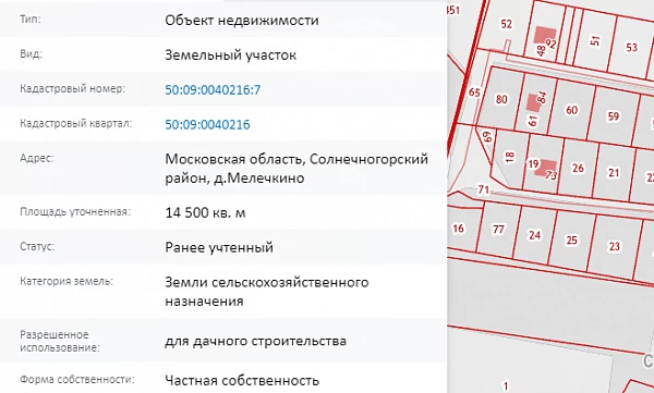 Скрин ЕГРН Онлайн