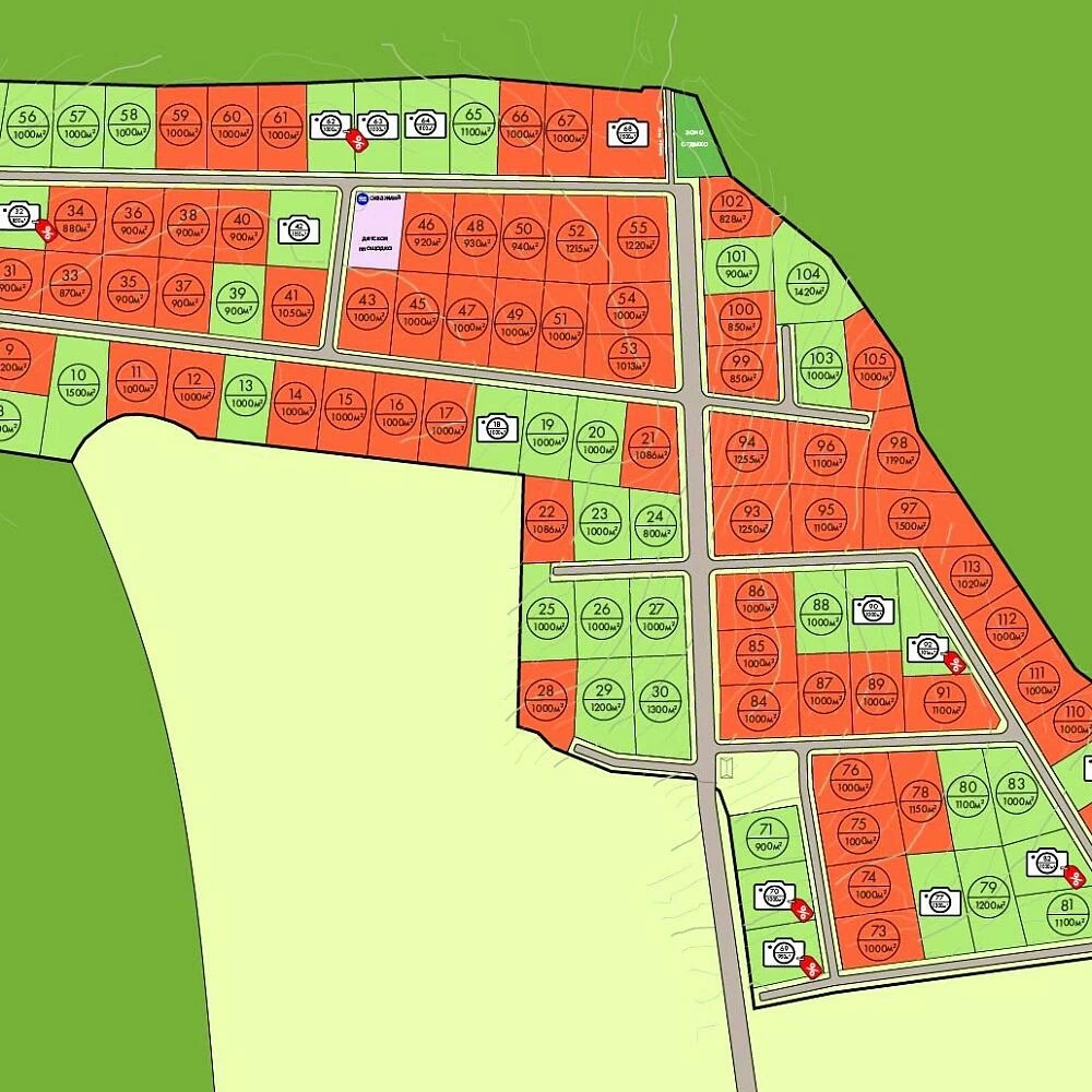 План поселка Новый свет