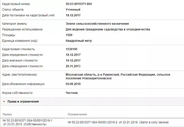 Скрин ЕГРН Онлайн