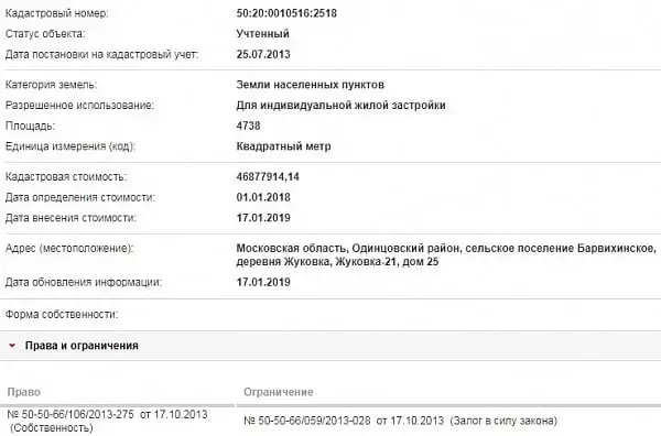 Скрин ЕГРН Онлайн