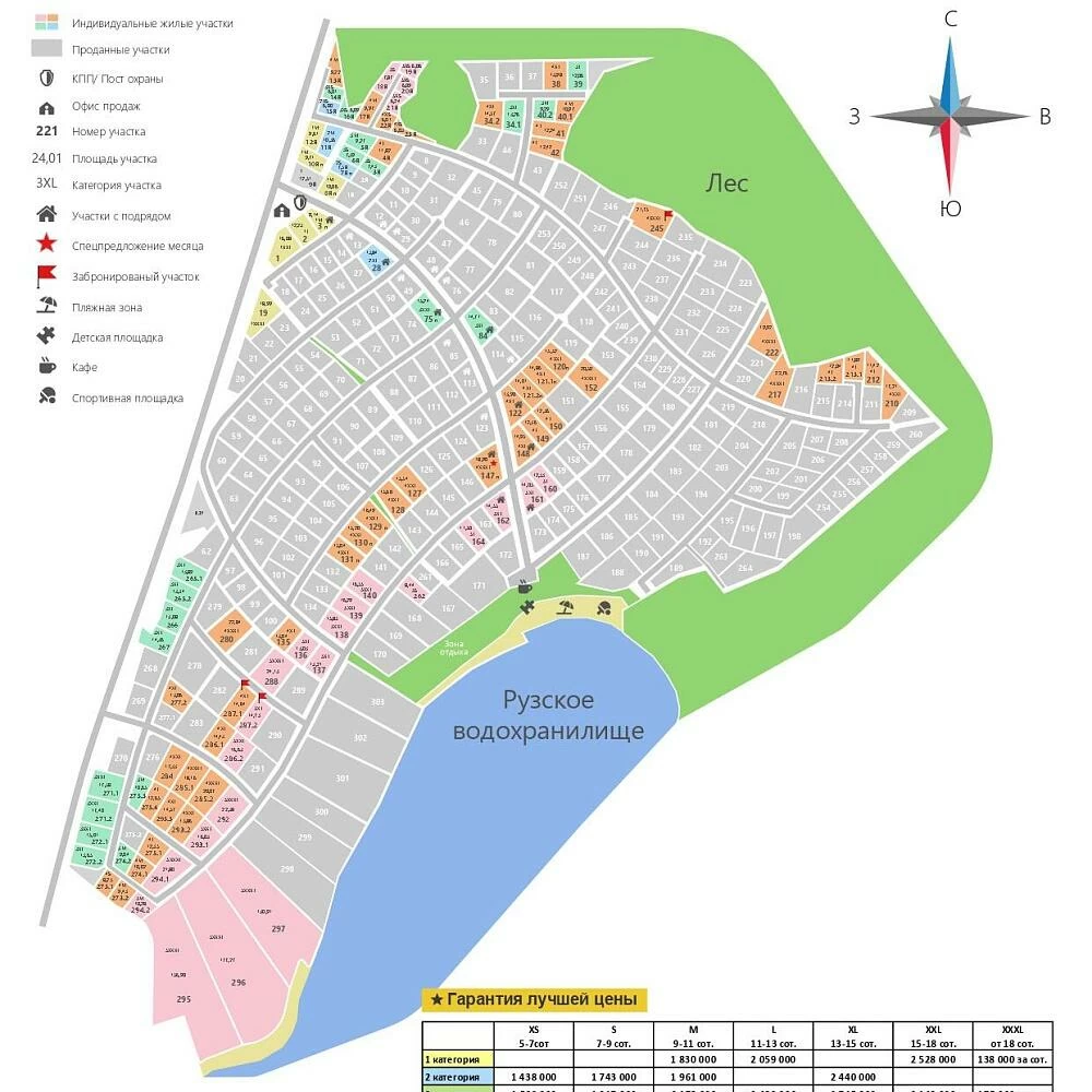План поселка Ruzza