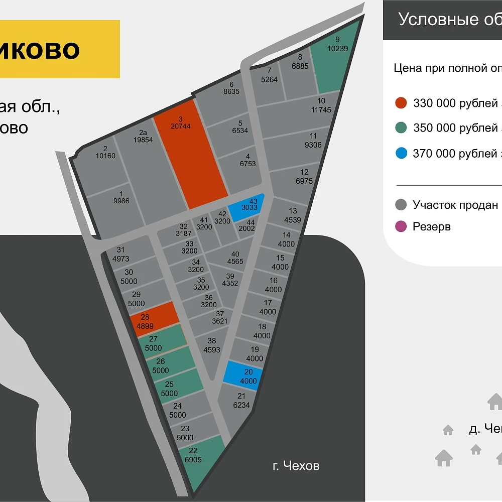 План поселка Промпарк Репниково