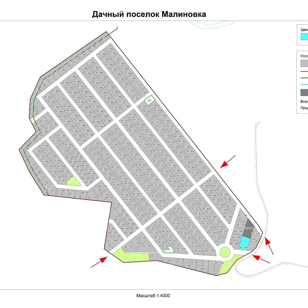 План поселка Малиновка