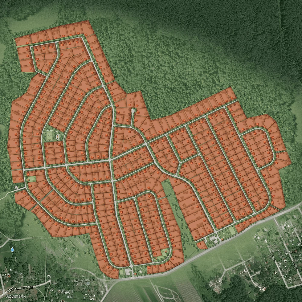 План поселка Хрустали