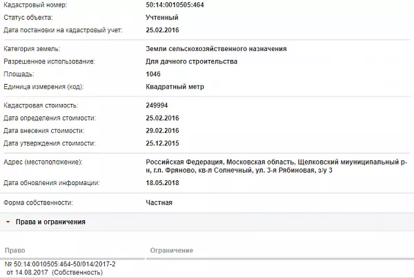 Скрин ЕГРН Онлайн