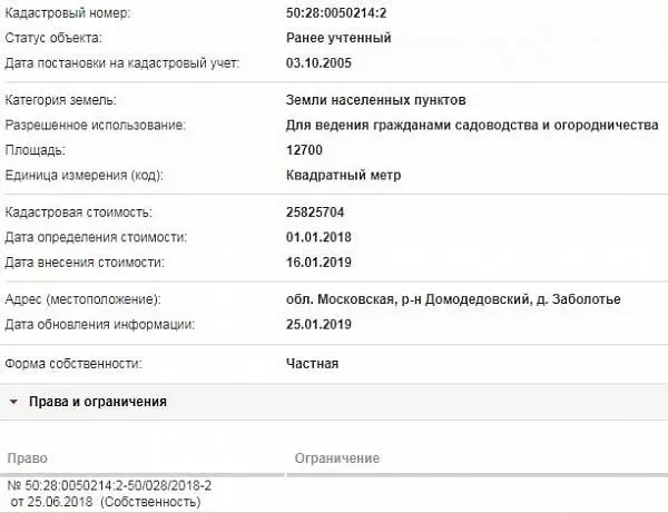 Скрин ЕГРН Онлайн