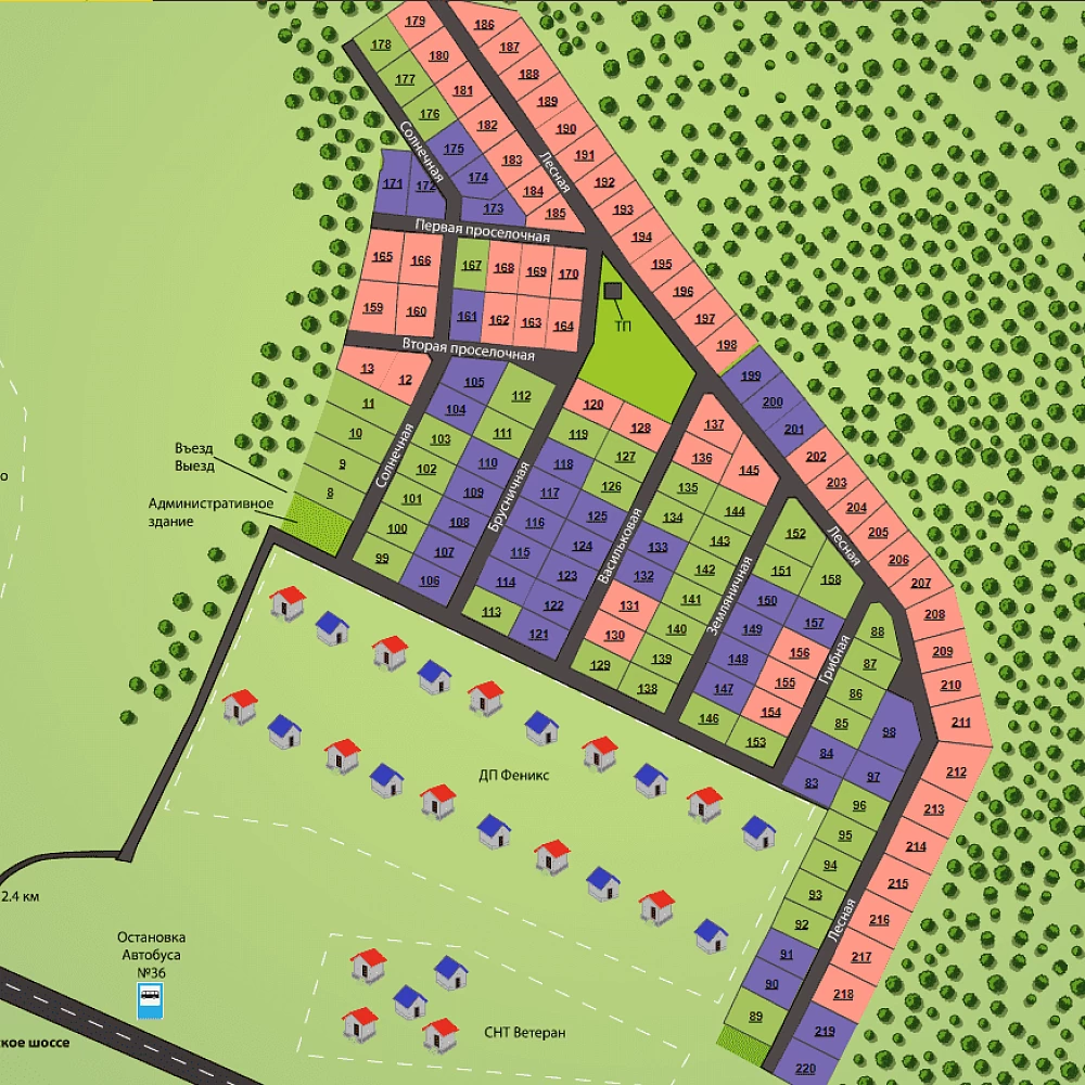 План поселка Зеленый Квартал