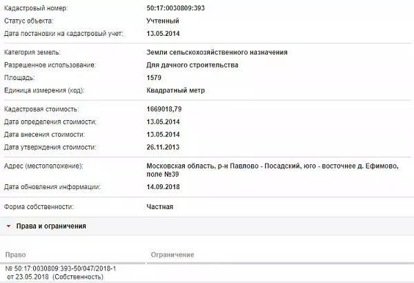 Скрин ЕГРН Онлайн