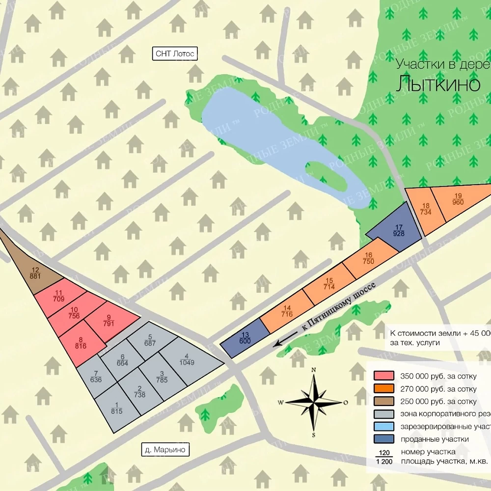 План поселка Малое Лыткино